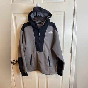 The North Face hybrid Black and Gray Pullover hoodie large